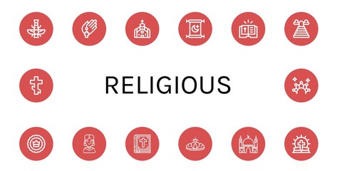 religious simple icons set
