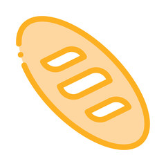 Bread Long Loaf Baked Food Icon Thin Line Vector. Nutritious Organic Bio Crust Bread Color Symbol Illustration