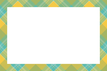 Vintage frame vector. Scottish border pattern retro style. Tartan plaid ornament.