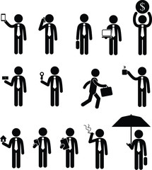 Stickman business icons