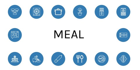 meal simple icons set