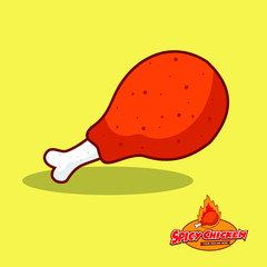 spicy chicken cartoon logo