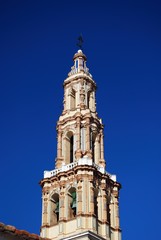 Fototapeta na wymiar View of St Giles church bell tower (Iglesia de San Gil), Ecija, Spain.