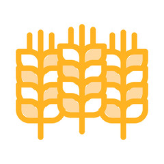 Natural Wheat Ears Harvest Icon Thin Line Vector. Agricultural Farmland Wheat Plant Harvest Concept Linear Pictogram. Agriculture Crop Color Symbol Illustration