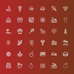 Editable 36 sea icons for web and mobile