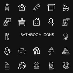 Editable 22 bathroom icons for web and mobile
