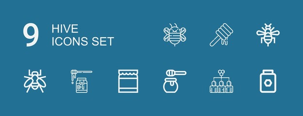 Editable 9 hive icons for web and mobile