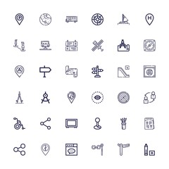 Editable 36 navigation icons for web and mobile
