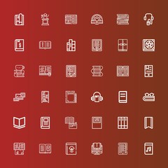 Editable 36 literature icons for web and mobile