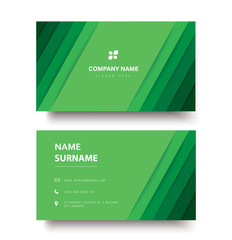 modern green lines double sided business card template vector eps10
