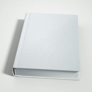 White blank book mockup. Hardcover book template.