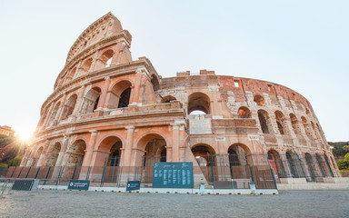 Fototapeta premium Colosseum in Rome - Colosseum is the best famous known architecture and landmark in Rome, Italy