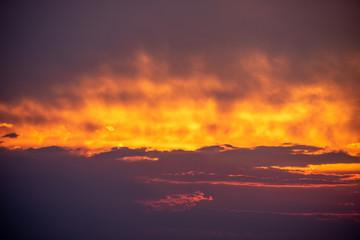 Dramatic orange Sunset sky,natural beautiful sky background