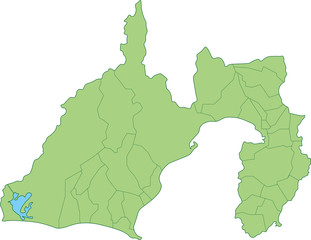 静岡県の地図_市町村ごとに色を変えられます