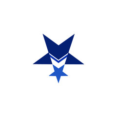 Blue star icon isolated on white background