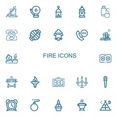 Editable 22 fire icons for web and mobile