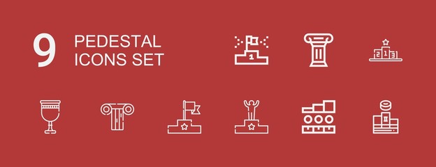 Editable 9 pedestal icons for web and mobile