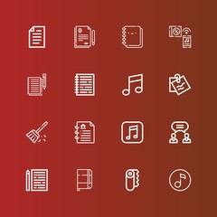 Editable 16 sheet icons for web and mobile