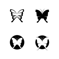 Fototapeta na wymiar Vector Butterfly conceptual simple colorful icon Logo Vector Animal Insect