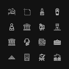 Editable 16 museum icons for web and mobile