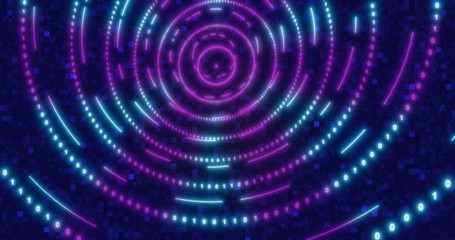 Neon Digital binary tunnel. background for network, big data, data center, digital event.