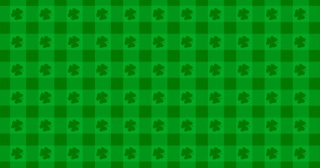 Patrick Day background with falling shamrock leaf pattern. For festive pub party. 3d render 3D illustration
