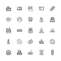 Editable 25 cake icons for web and mobile