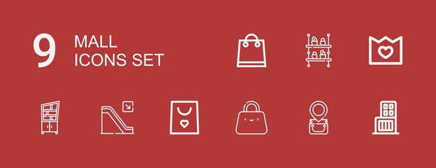 Editable 9 mall icons for web and mobile