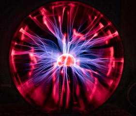 macro of energy from a plasma desktop lamp