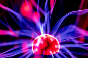 macro of energy from a plasma desktop lamp