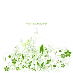 Green abstract flower background