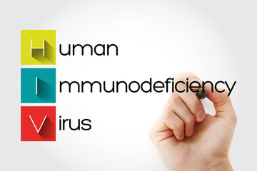 HIV - Human Immunodeficiency Virus acronym with marker, health concept background