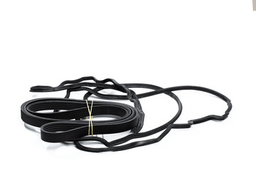 belt car and Oil pan gasket  isolated white background - Image