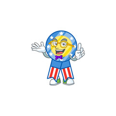 The Geek character of USA medal mascot design