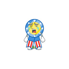 A crying USA medal mascot design style