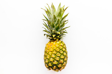 Pineapple - whole fruit - on white background top-down copy space
