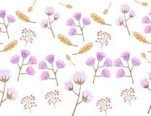 水彩手書きお花パターン