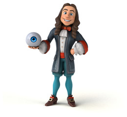 3D Illustration of a cartoon man in historical baroque costume