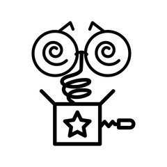 surprise box with face comic on white background © djvstock