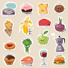 Food products set emblems