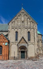 Fototapeta na wymiar Facade of the Domkirke church in Ribe, Denmark