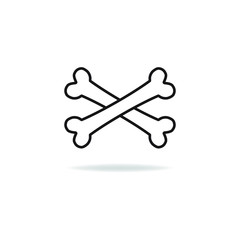 Bones crossed icon design isolated on white background. Vector illustration