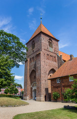 Naklejka premium Tower of the St. Catherines monastery in Ribe, Denmark