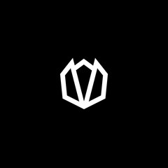 black background and white lines of vector art tulip logo robots