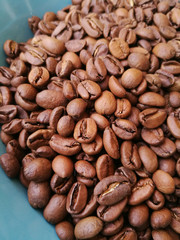  Close up of coffee beans for background                                  