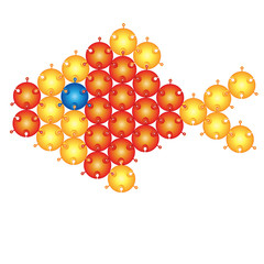 image of fish made up of mosaic pieces, isolated object on a white background, vector illustration,