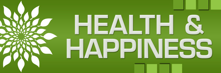 Health And Happiness Green Background Leaves Circular Left 