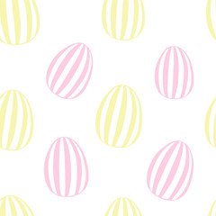 Easter eggs colorful seamless pattern. Background, fabrics or textile. Vector illustration