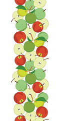 Seamless vertical border with apple fruits