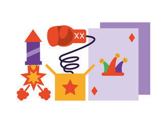 icons april fools day on white background © djvstock